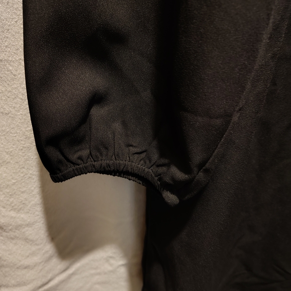 Express Black Collared Silver Studded Buttons Bishop Sleeve Dress Size XL - Picture 8 of 10